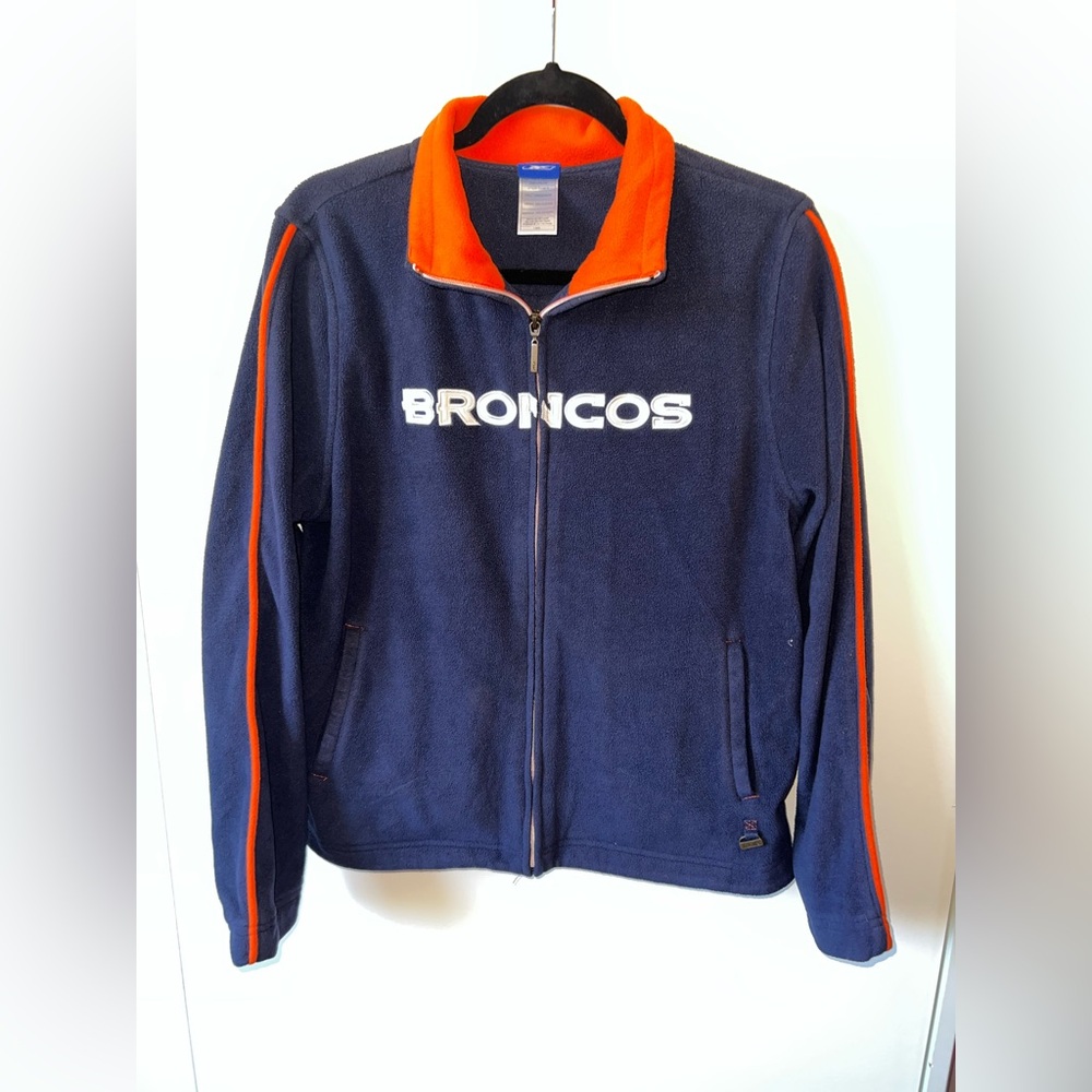 NFL Broncos Navy and Orange Fleece Jacket